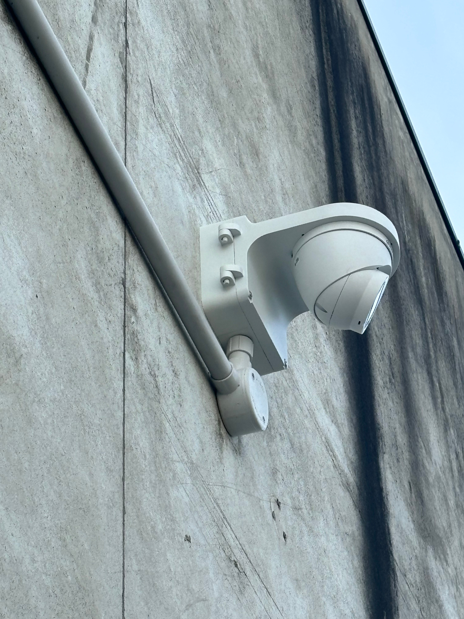 Wall turret CCTV camera installation